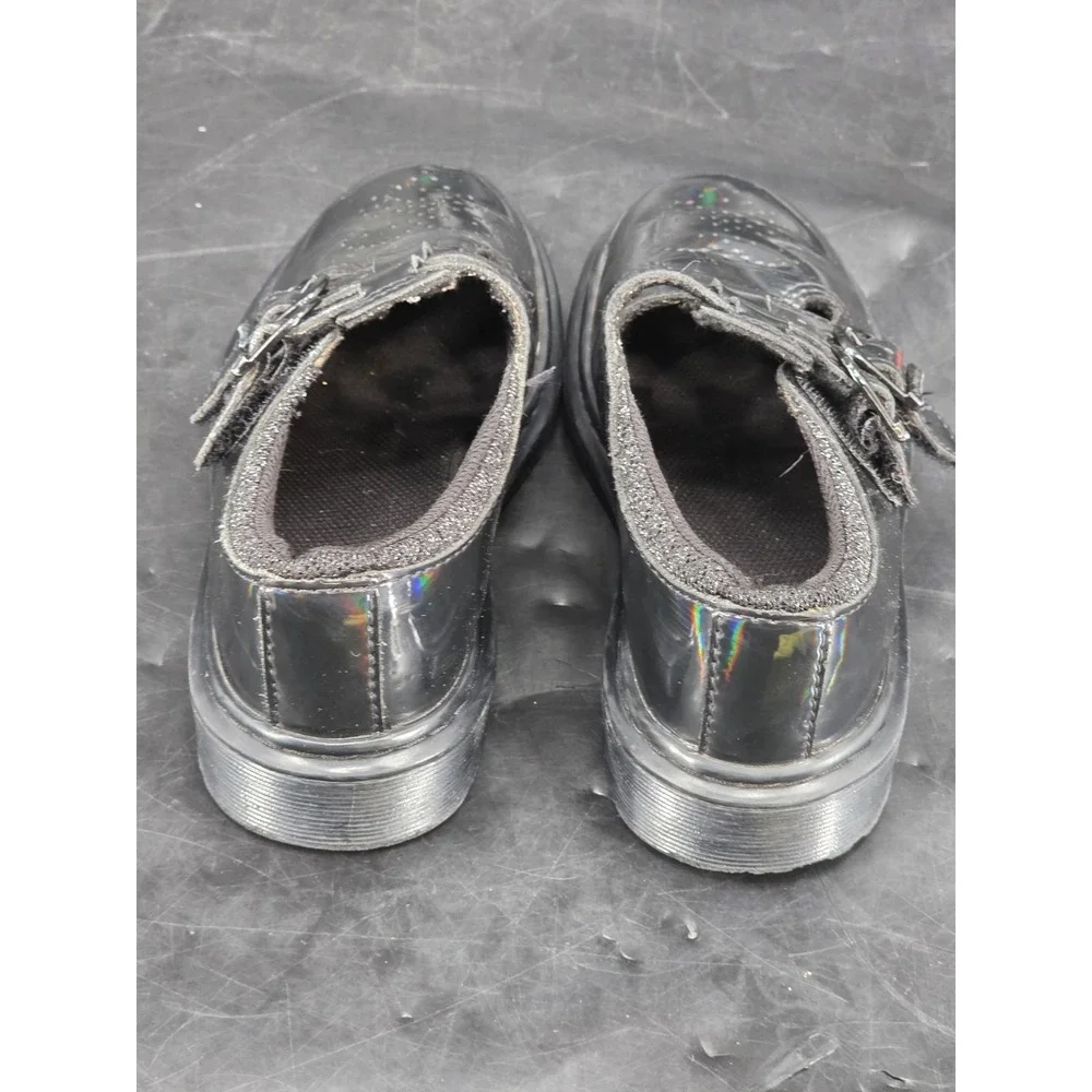 Dr. Martens 8065J Mary Jane Rainbow Black Patent Leather Kids Shoes US 3
